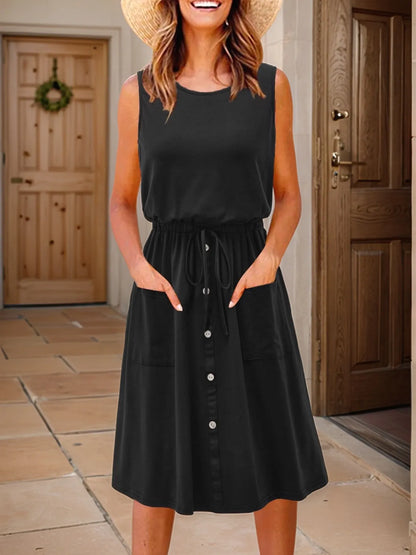 Round Neck Sleeveless Tank Dress