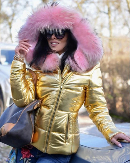 Women's New Creative Down Hood Large Coats