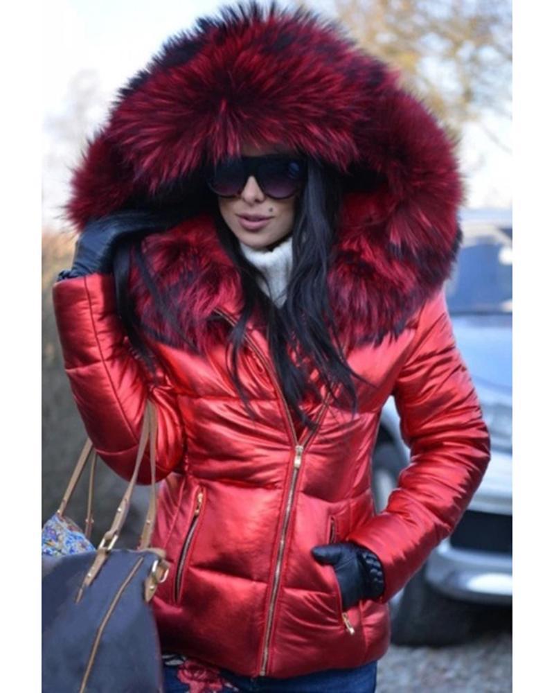 Women's New Creative Down Hood Large Coats