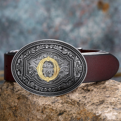 Tang Grass Pattern Letter A-Z Belt Buckle Head
