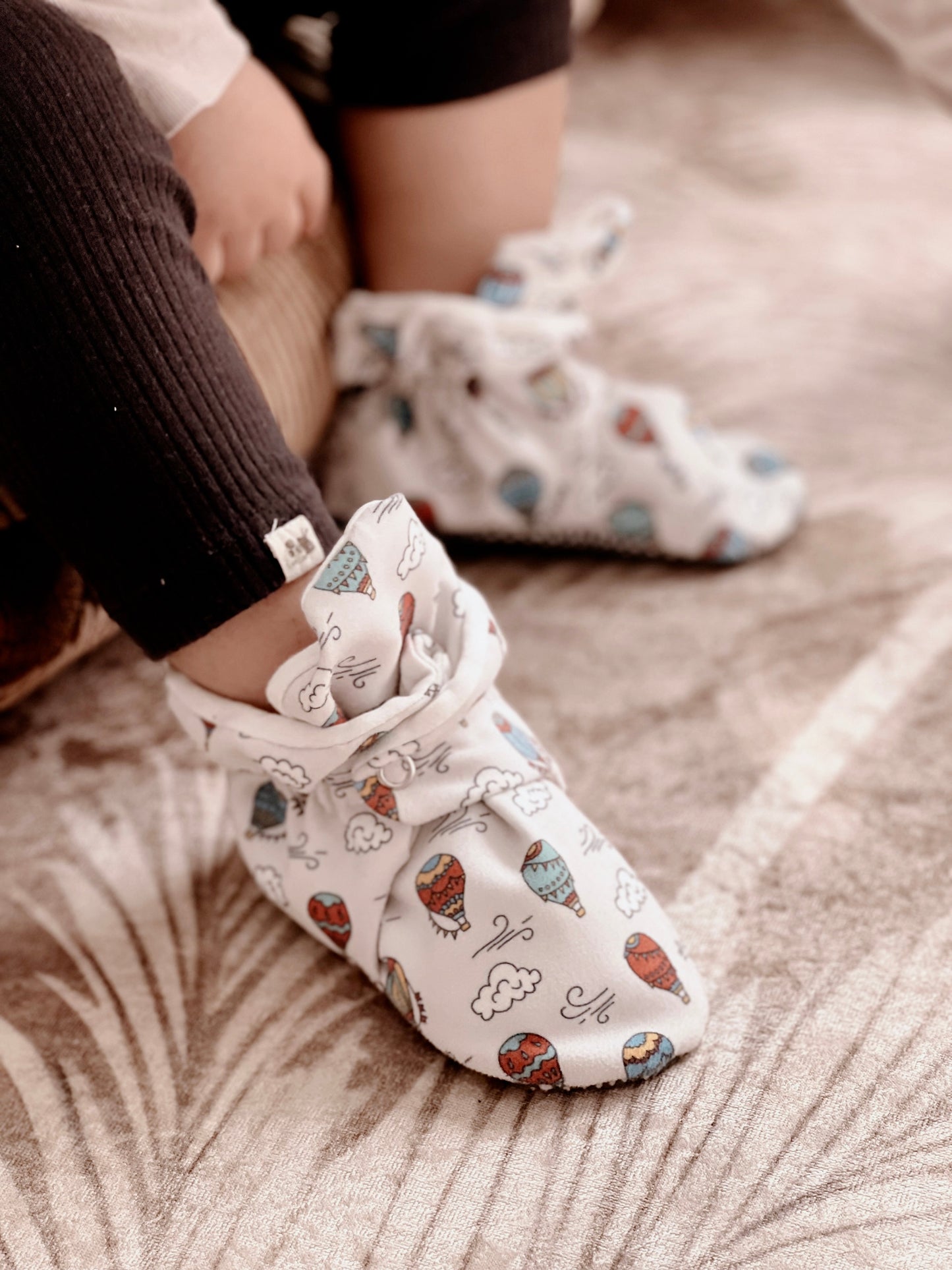 Organic Cotton Baby Booties, Non-Slip Sole, Cotton Newborn Booties Home Nursery Shoes, Cappadocia