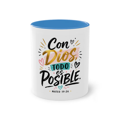 Coffee Mug — "Con Dios Todo Es Posible" Inspirational Spanish Scripture 11oz