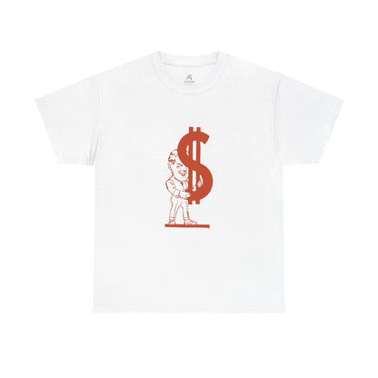 T-Shirt — Red Dollar Sign Statue Graphic Tee