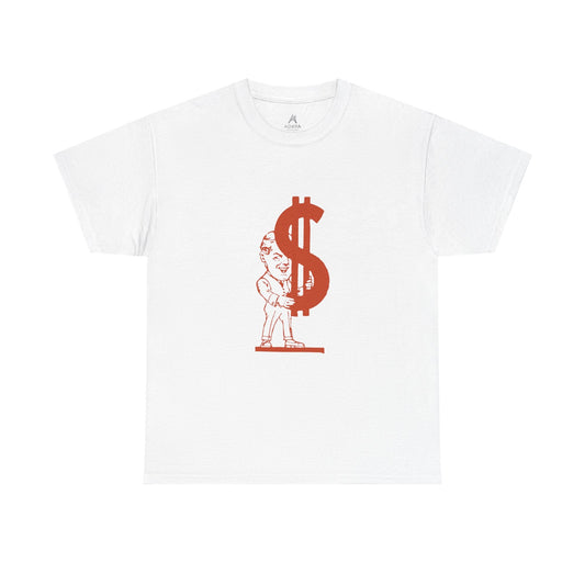 T-Shirt — Red Dollar Sign Statue Graphic Tee