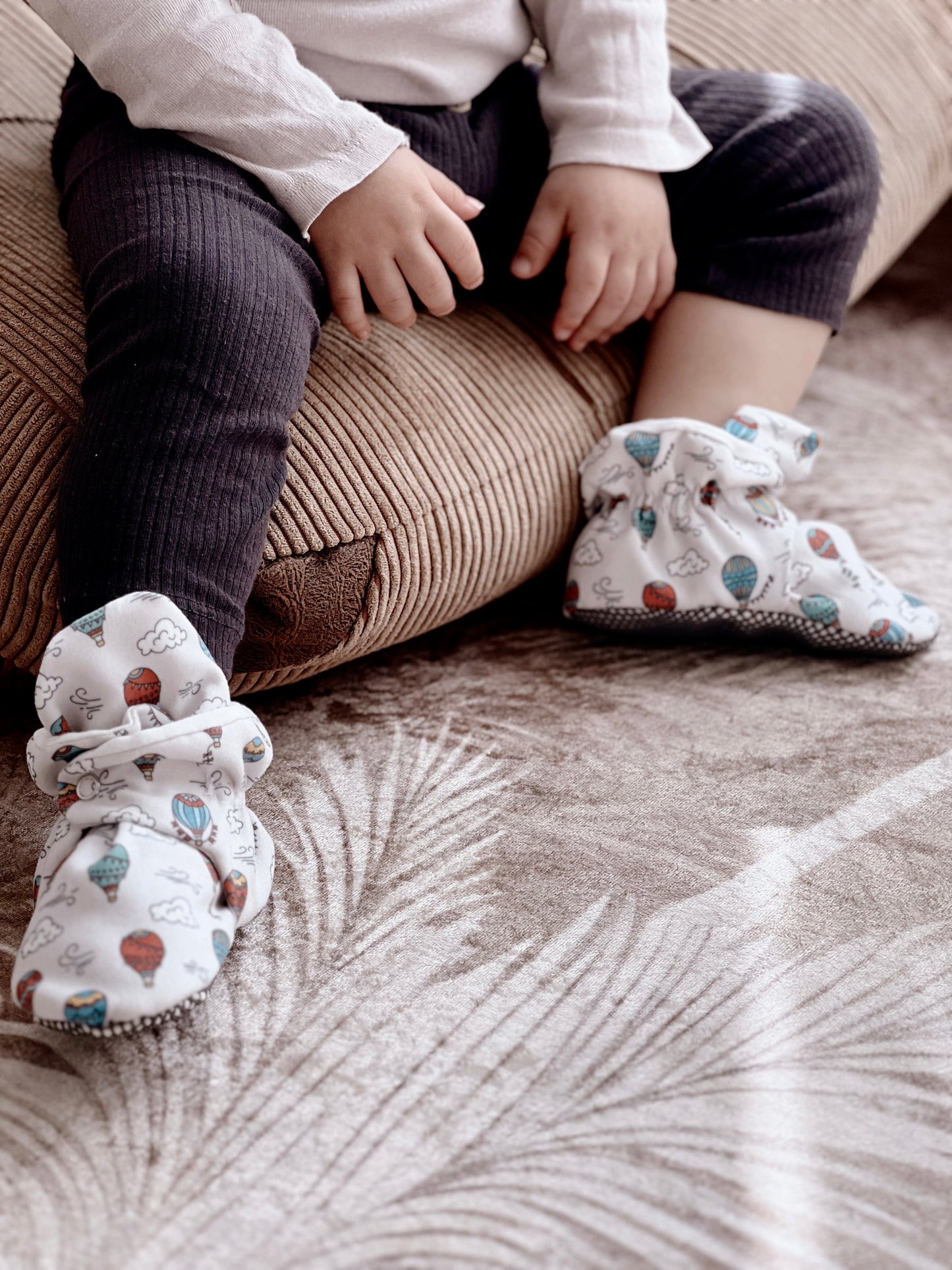 Organic Cotton Baby Booties, Non-Slip Sole, Cotton Newborn Booties Home Nursery Shoes, Cappadocia