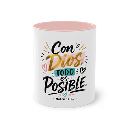 Coffee Mug — "Con Dios Todo Es Posible" Inspirational Spanish Scripture 11oz