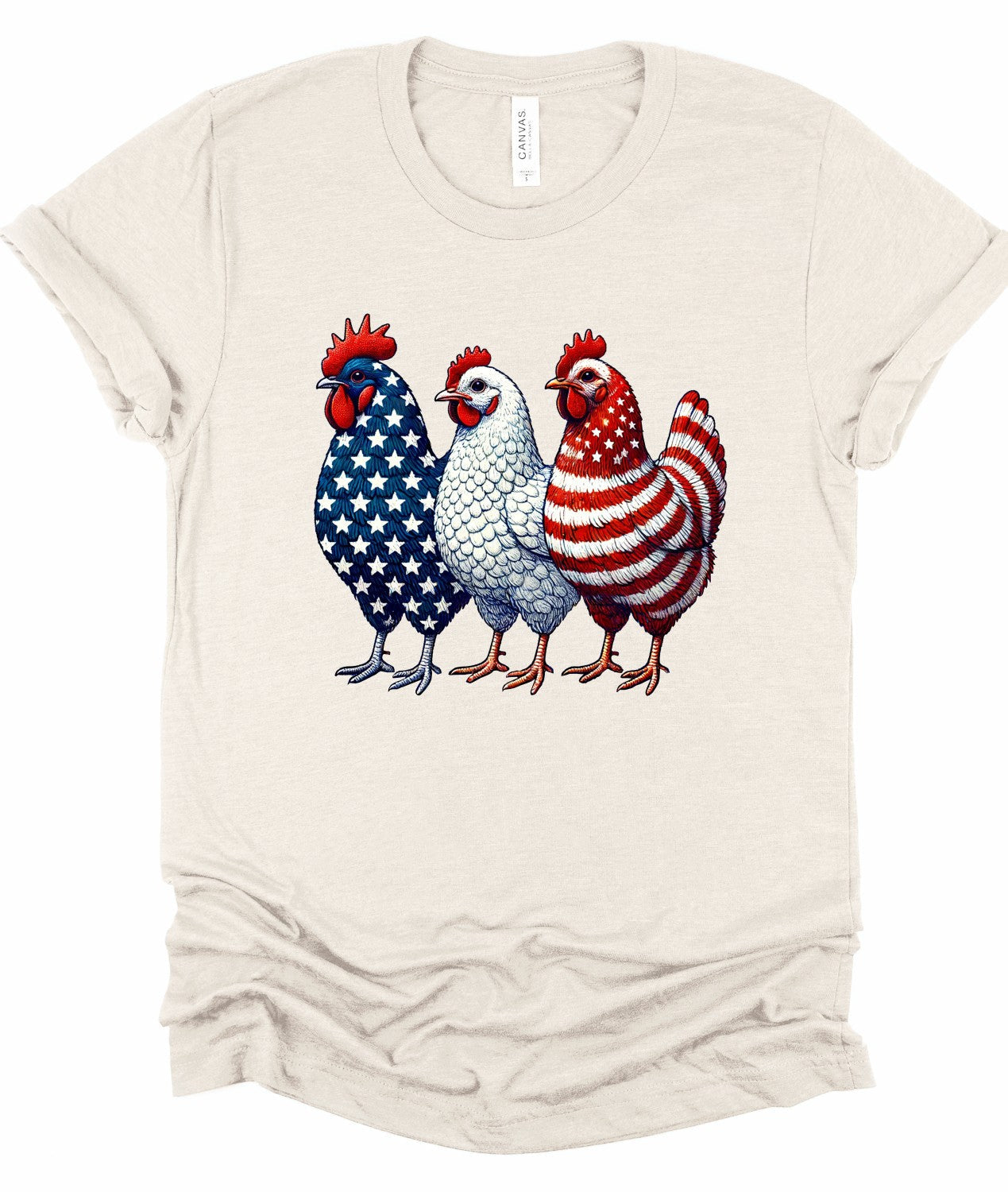Patriotic Chickens USA Crew Neck Softstyle Tee