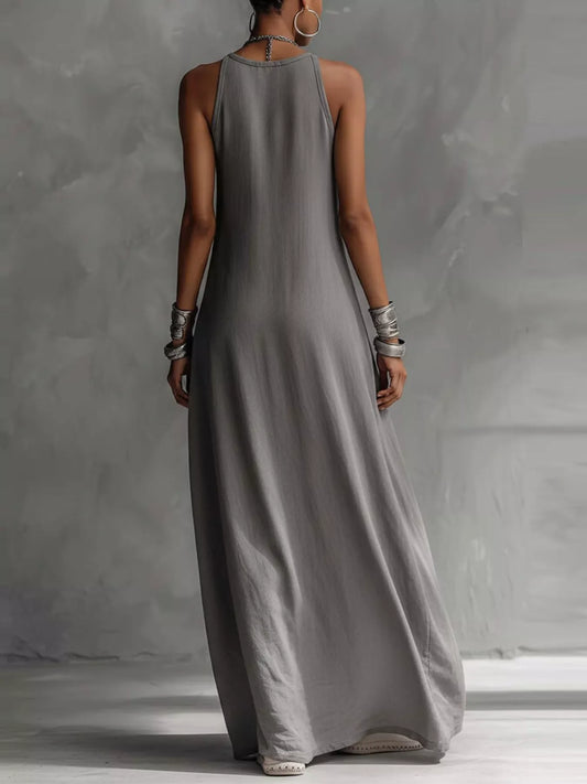 Two-Tone Sleeveless Maxi Dress