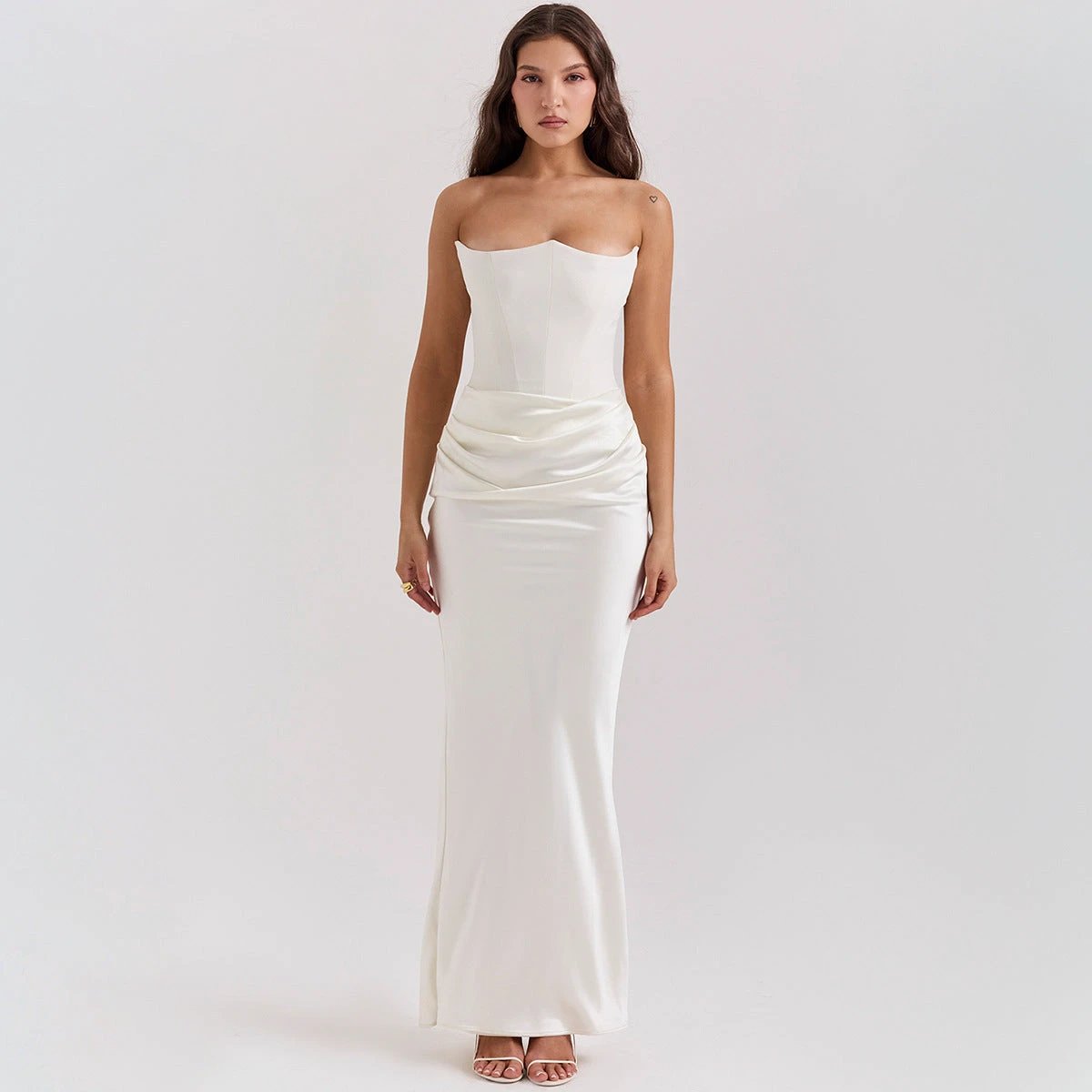 Slim Tube Top Long Dress Sexy Fashion Bandeau Backless Party Evening Dresses For Women Clothing