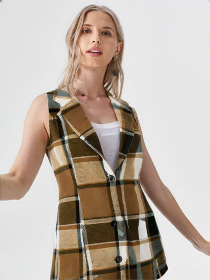 Plaid Sleeveless Vest