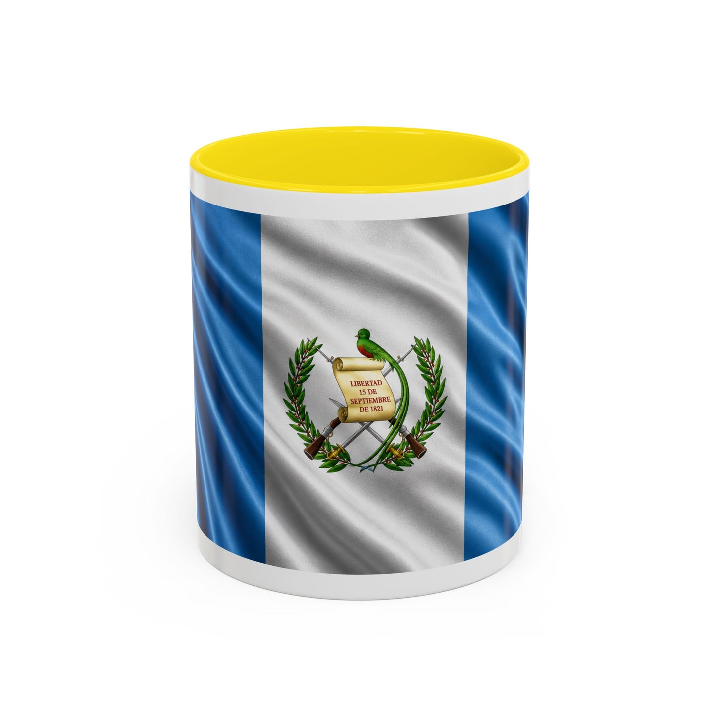 Guatemala Flag Accent Coffee Mug – 11/15oz Patriotic National Emblem Ceramic Mug