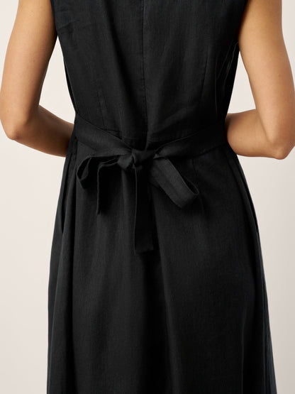 Linen-Lyocell V-Neck Sleeveless Maxi Dress WILLOW