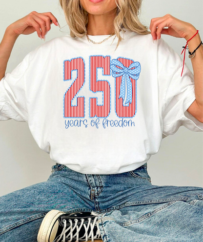 250 Years of Freedom Striped Graphic Tee