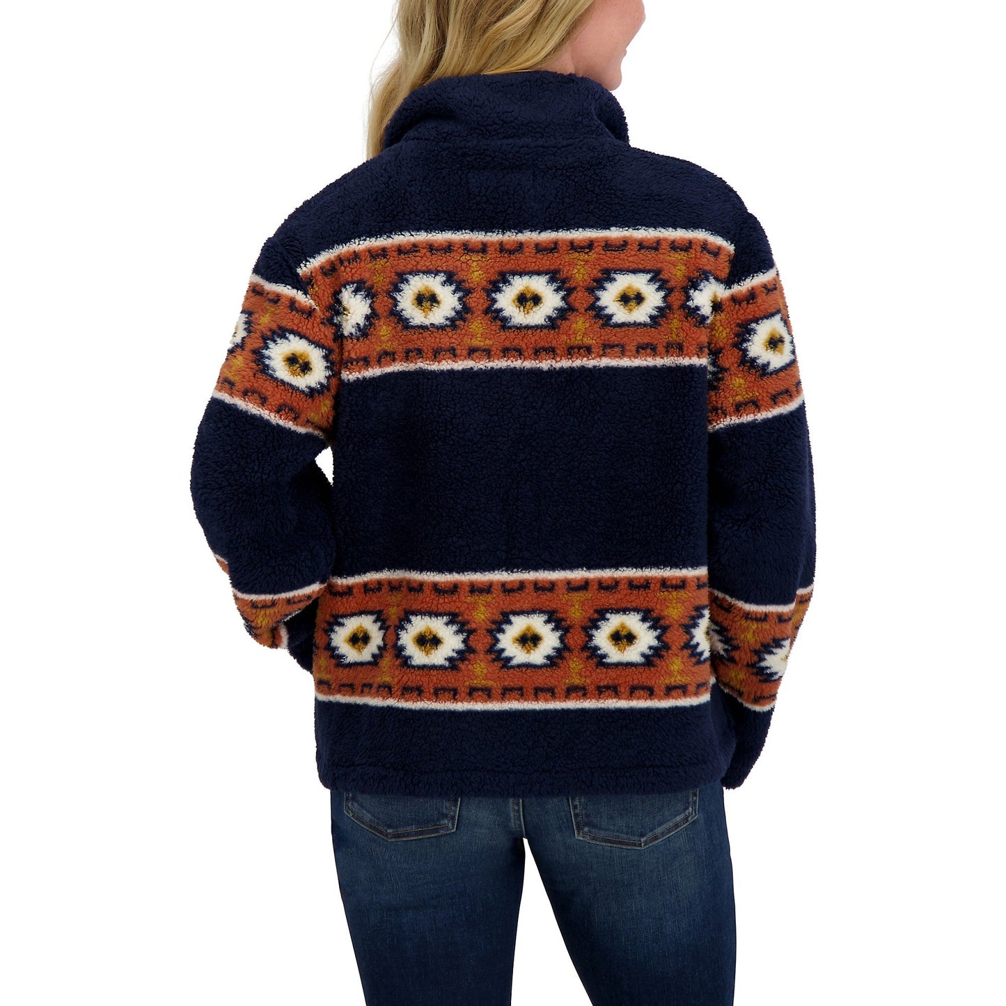 [7WP3043-400] WOMENS LUCKY BRAND SHERPA JACKET - NAVY MULTI