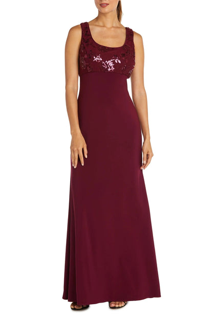 R&M Richards Scoop Neck Sleeveless Dress with Sequin Mesh Lace Jacket