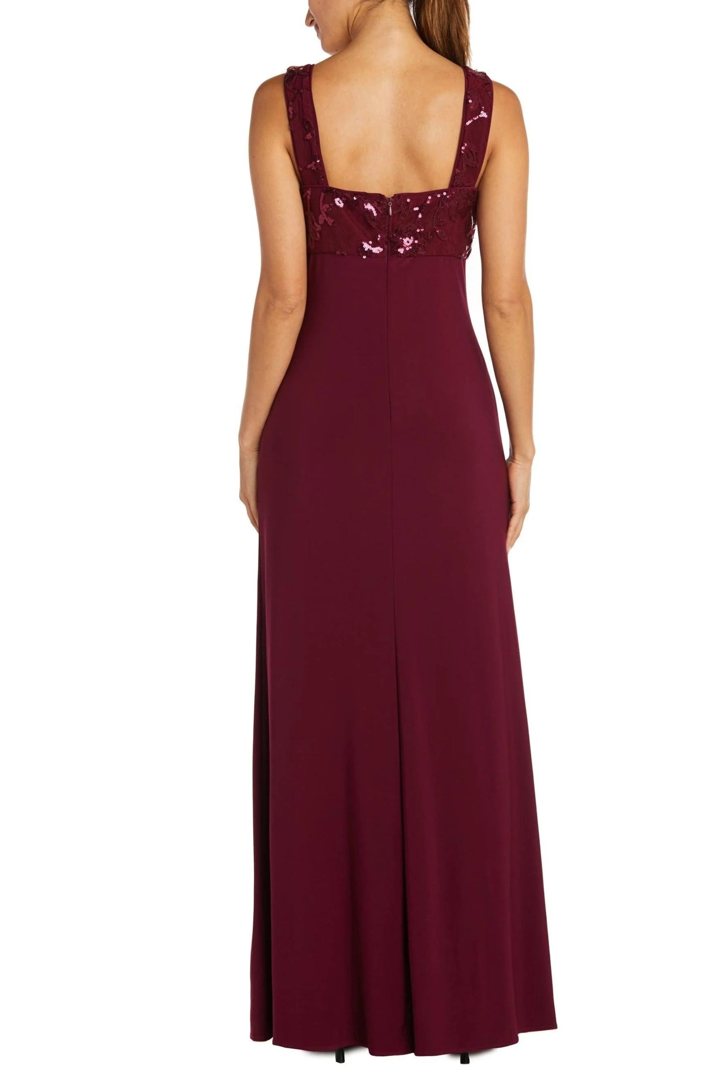 R&M Richards Scoop Neck Sleeveless Dress with Sequin Mesh Lace Jacket
