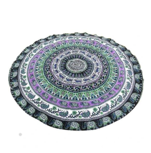 Elephant Totem Round Beach Towel
