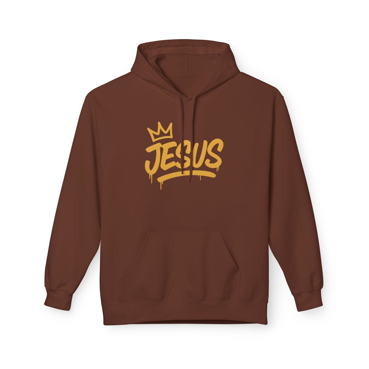 Jesus Crown Hoodie — Gold Script Inspirational Pullover