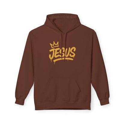 Jesus Crown Hoodie — Gold Script Inspirational Pullover