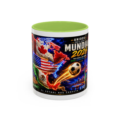Mundial 2026 Soccer Coffee Mug – Canada/USA/Mexico World Cup Accent Mug (11/15oz)