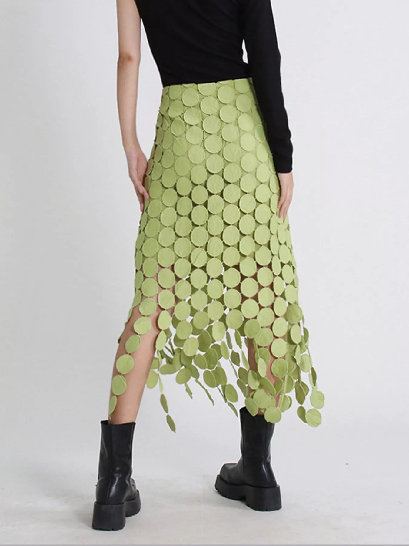 Fringe Midi Skirt See size chart under “more details”