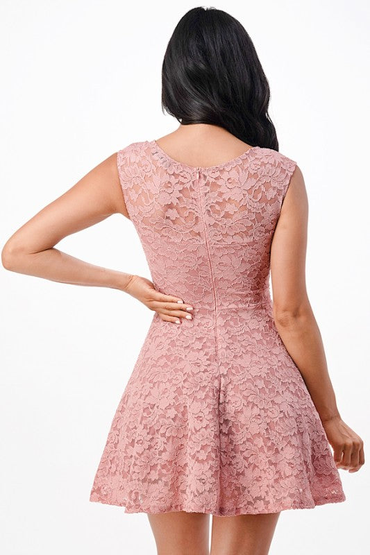 Fit and flare lace dress
