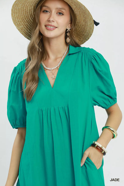 Umgee Solid Tiered Midi Dress