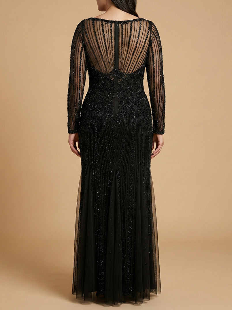 Lara High Neck Beaded Gown