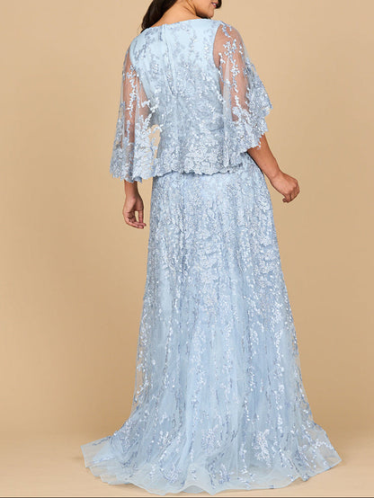 Cape Sleeve Mother's Gown | 28881