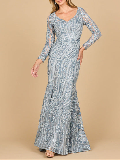 Lara 28885- Mermaid, Long Sleeve Gown