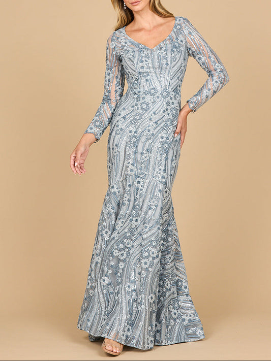 Lara 28885- Mermaid, Long Sleeve Gown