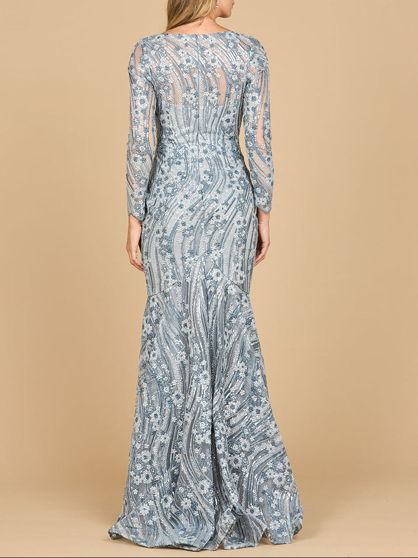Lara 28885- Mermaid, Long Sleeve Gown