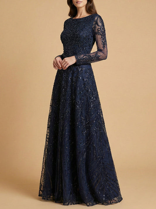 Long Sleeve High Neck Gown | 28904