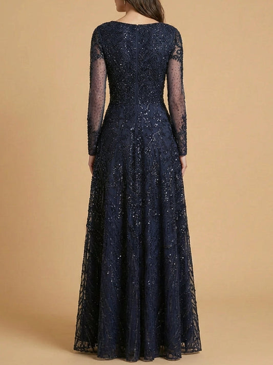 Long Sleeve High Neck Gown | 28904