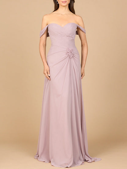 Off Shoulder Chiffon Dress