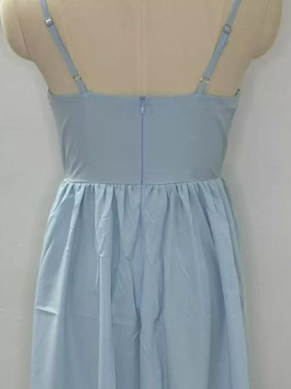 Adjustable Strap Scoop Neck Midi Dress