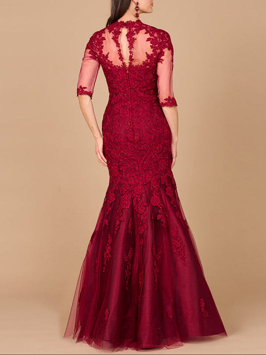 Long Sleeve, Mermaid Lace Gown