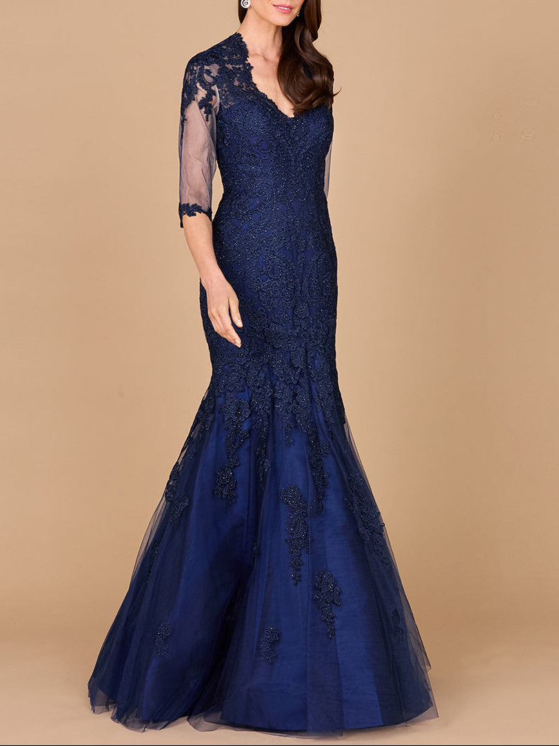 Long Sleeve, Mermaid Lace Gown
