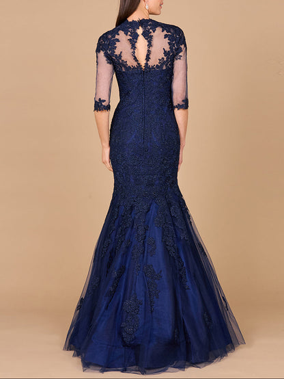 Long Sleeve, Mermaid Lace Gown