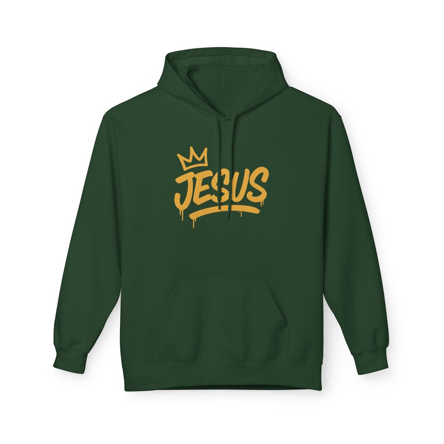 Jesus Crown Hoodie — Gold Script Inspirational Pullover