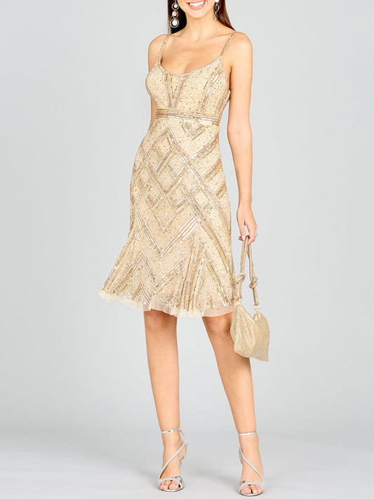 Lara 28860 - Beaded Flounce Dress