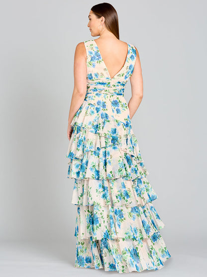 Ruffle Skirt Print Dress - OUTLET