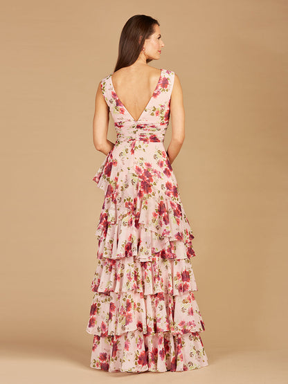 Ruffle Skirt Print Dress - OUTLET