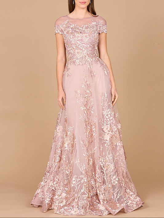 Lara 29619 - Beautiful Lace Applique A-line Ball Gown