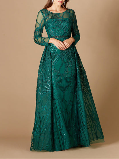 Lara 29633 - Gorgeous Overskirt Dress with Long Sleeves
