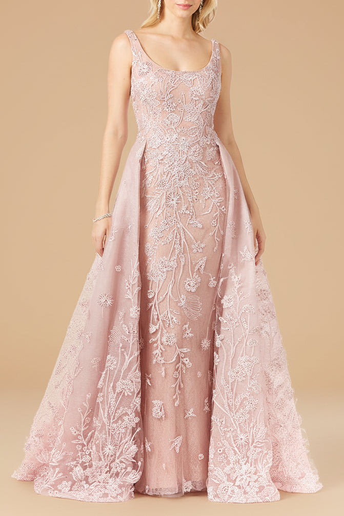 Overskirt Lace Fitted Gown