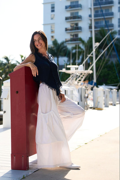Nylon Big Pocket Pants - White