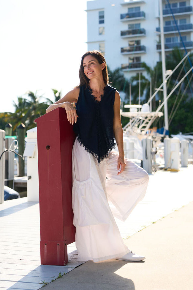 Nylon Big Pocket Pants - White