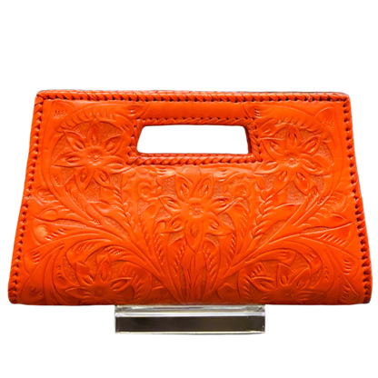 The Caroline| Hand-Tooled Leather Clutch & Crossbody