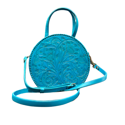 The Dixie| Hand-Tooled Leather Canteen Handbag